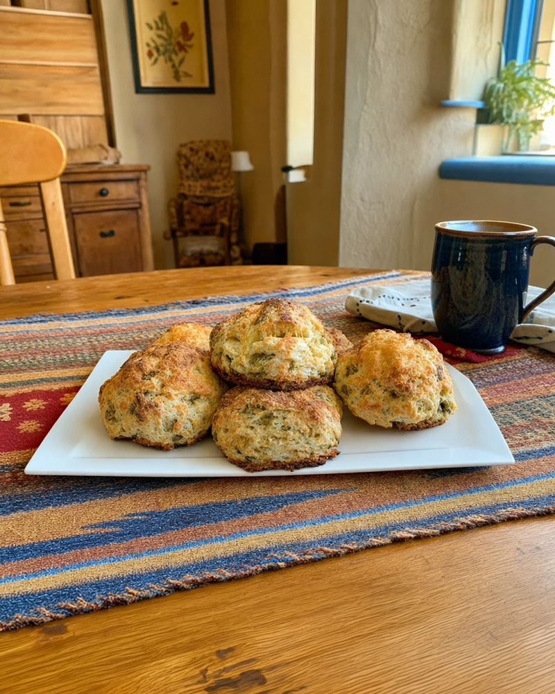 Hatch Green Chile and Cheddar Biscuits