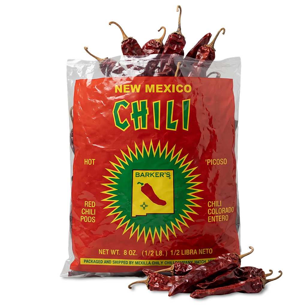 Dried Hatch Red Chile Pods, Hot / 16 Ounces