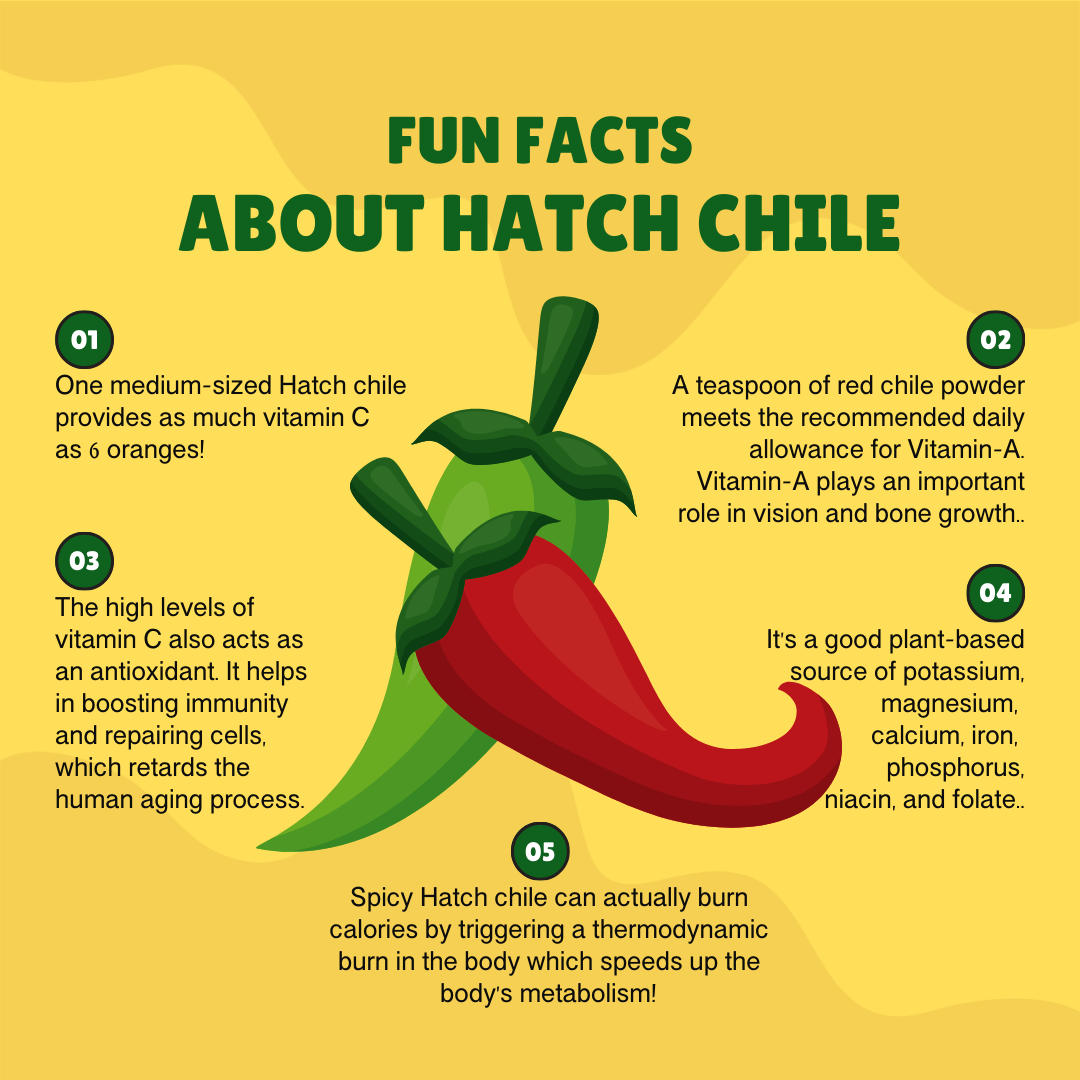 Hatch Green chile facts, fun facts about chile, nutrition information about chile