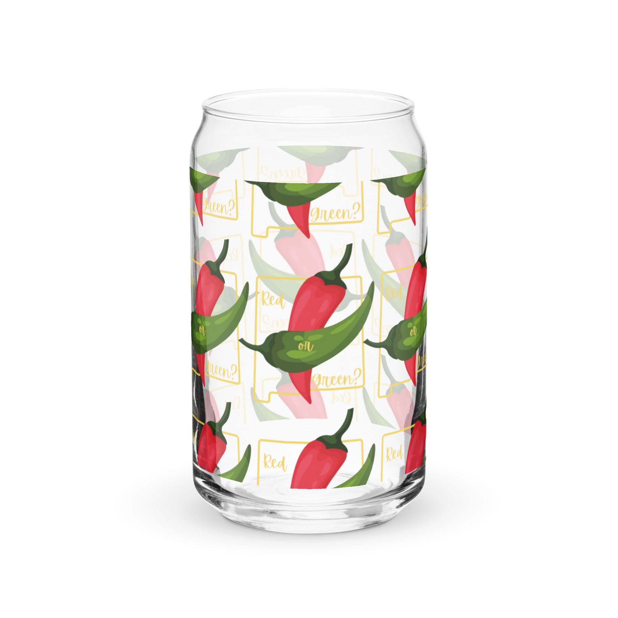 Christmas Chile Can Glass - Hatch Green Chile Store