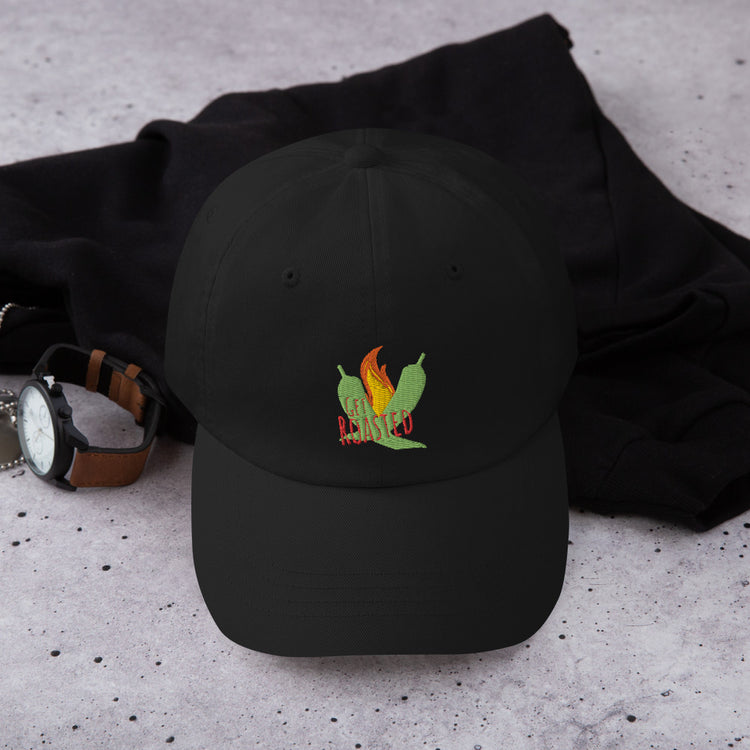 Black Get Roasted Dad Hat - Hatch Green Chile Store