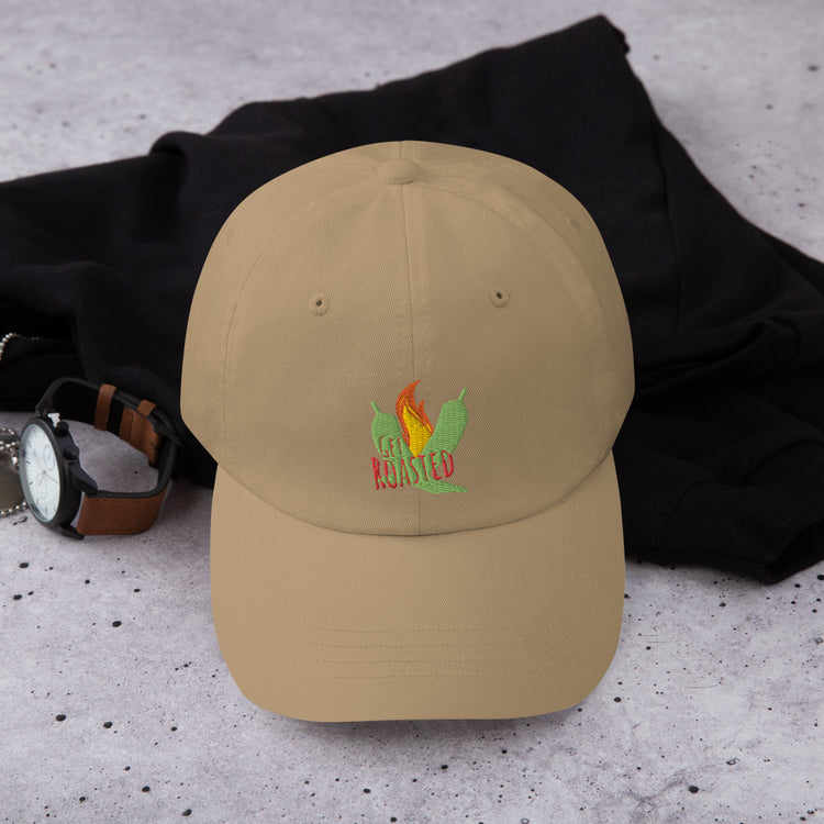 Beige Get Roasted Dad Hat - Hatch Green Chile Store