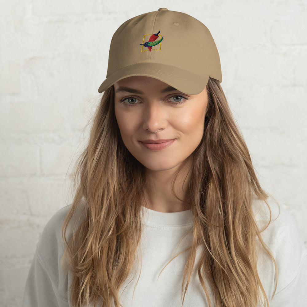 Beige State Question Dad Hat