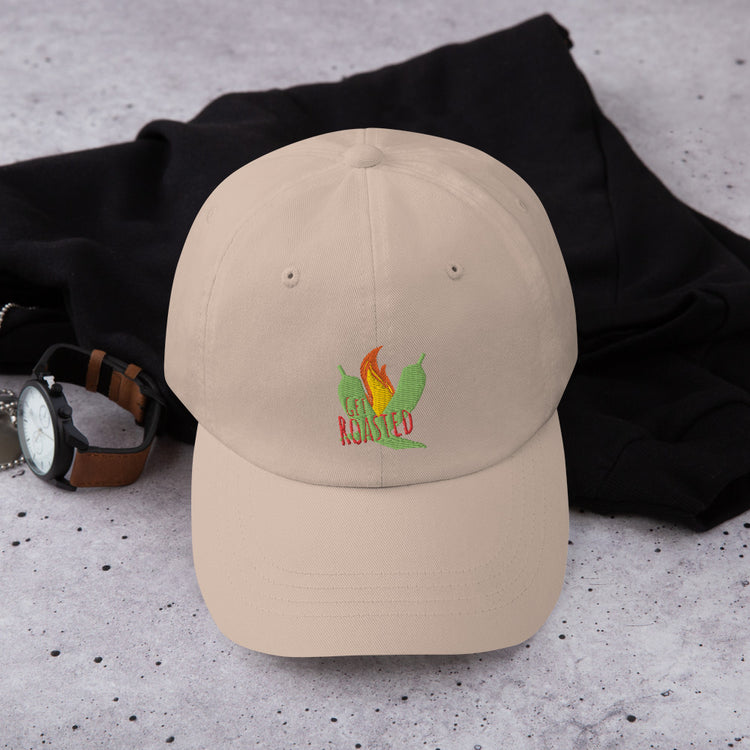 Beige Get Roasted Dad Hat - Hatch Green Chile Store