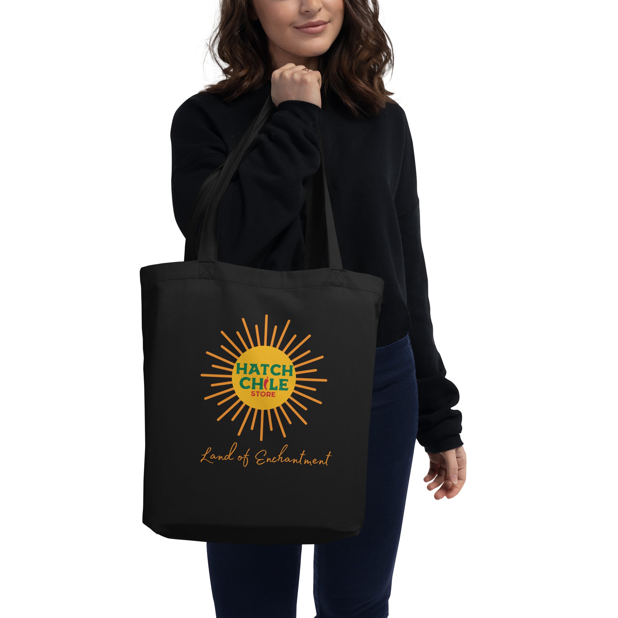Black Land of Enchantment Tote Bag - Hatch Green Chile Store