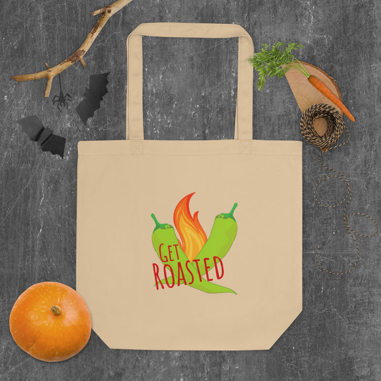 Beige Get Roasted Tote Bag - Hatch Green Chile Store