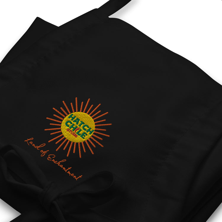 Black Land of Enchantment Embroidered Apron - Hatch Green Chile Store