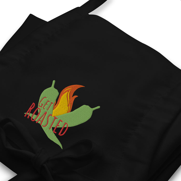 Black Get Roasted Apron - Hatch green Chile Store