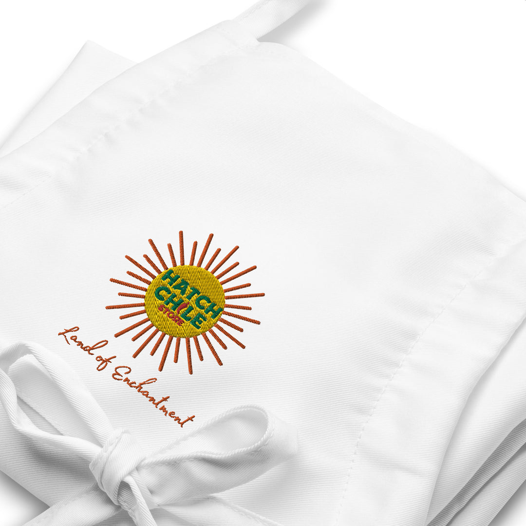 White Land of Enchantment Embroidered Apron - Hatch Green Chile Store