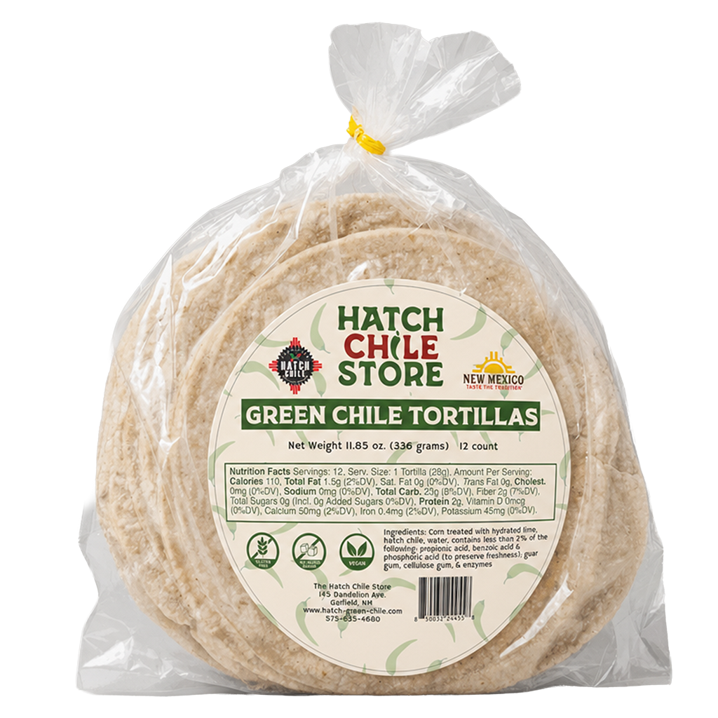 Hatch green chile corn tortillas