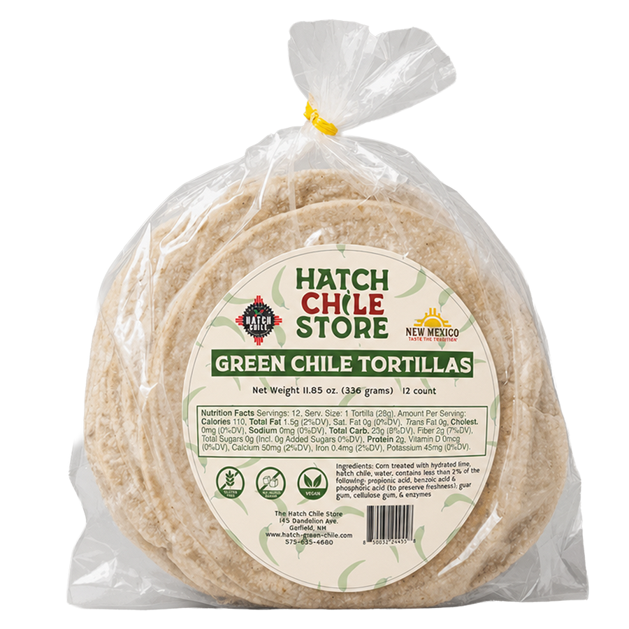 Hatch green chile corn tortillas