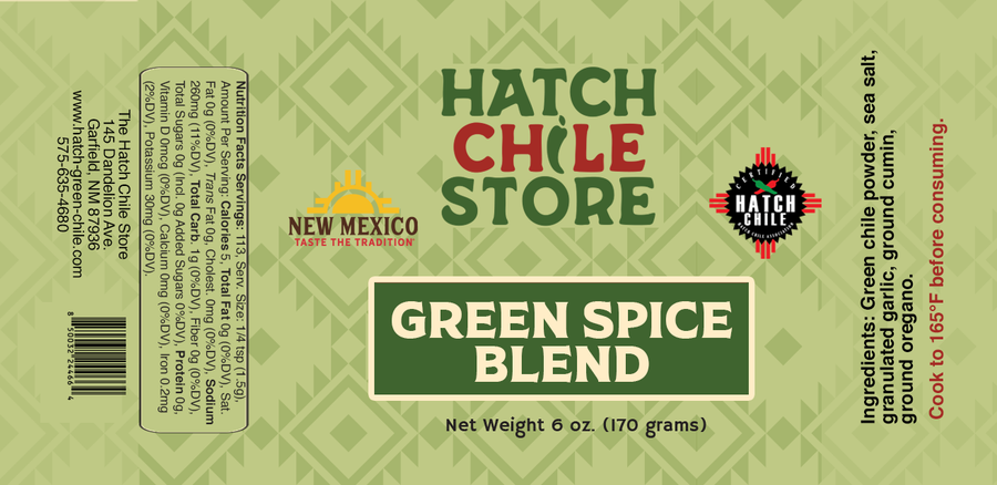 Hatch green spice blend, 6 oz shaker bottle