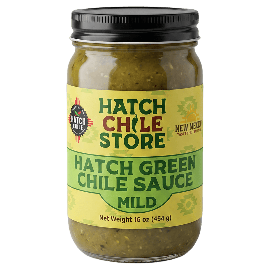 Hatch green chile sauce, mild — 16 oz jar of authentic New Mexico green chile