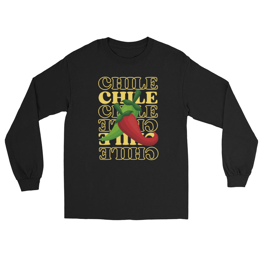 Red & Green Long Sleeve Shirt — men's long sleeve shirt in black, front view