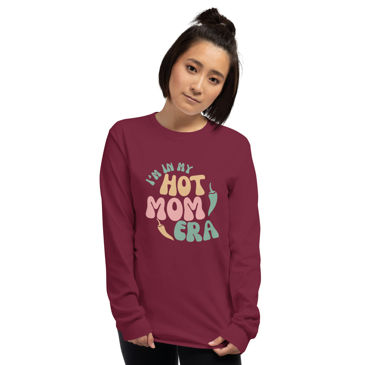 Era Long Sleeve Shirt — men's long sleeve shirt in maroon, front view
