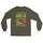 Red & Green Long Sleeve Shirt — men's long sleeve shirt in military green, front view