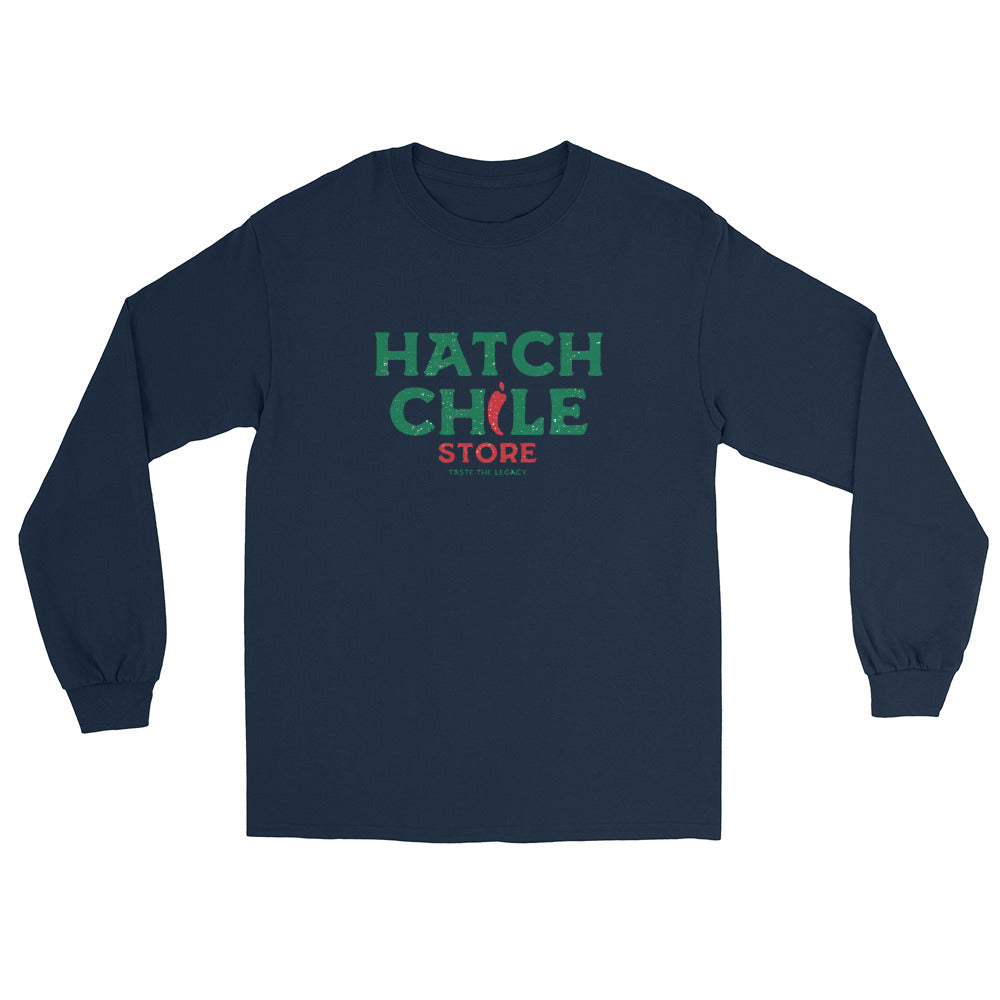 Navy Blue Hatch Chile Store Long Sleeve Shirt - Hatch Green Chile Store
