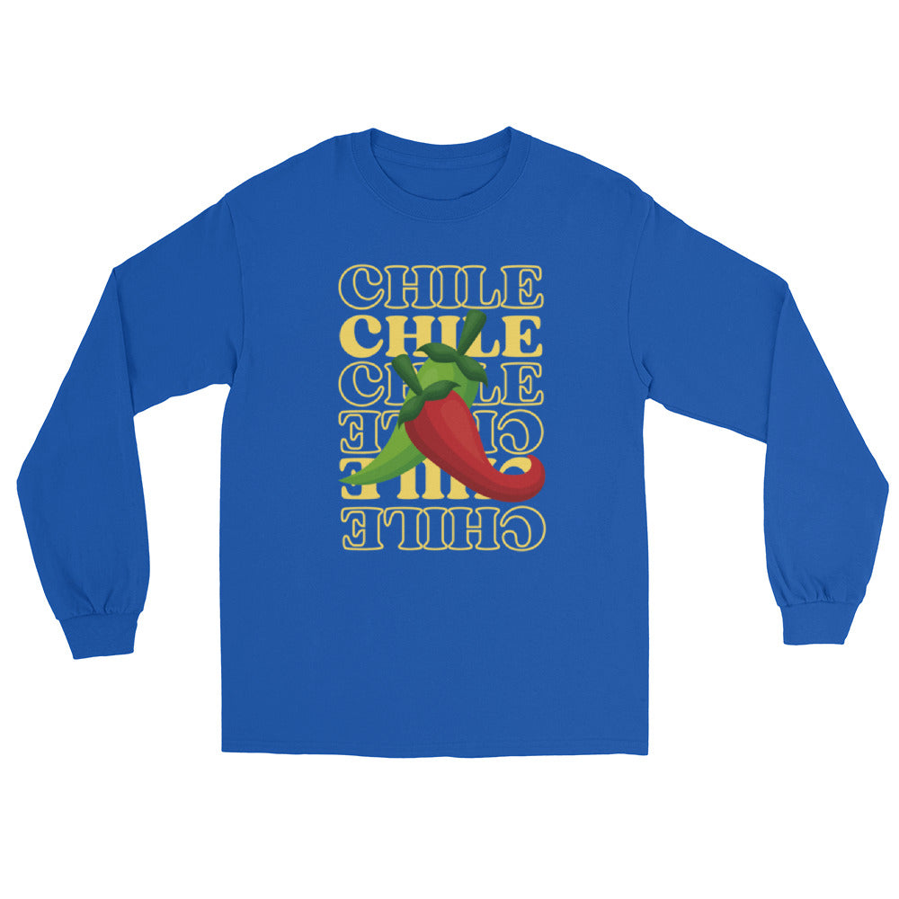 Red & Green Long Sleeve Shirt — men's long sleeve shirt in royal, front view