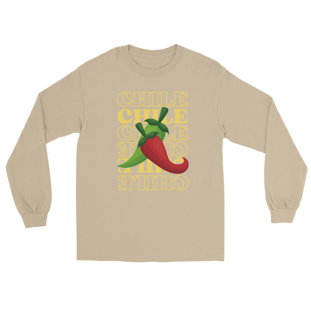 Red & Green Long Sleeve Shirt — men's long sleeve shirt in sand, front view