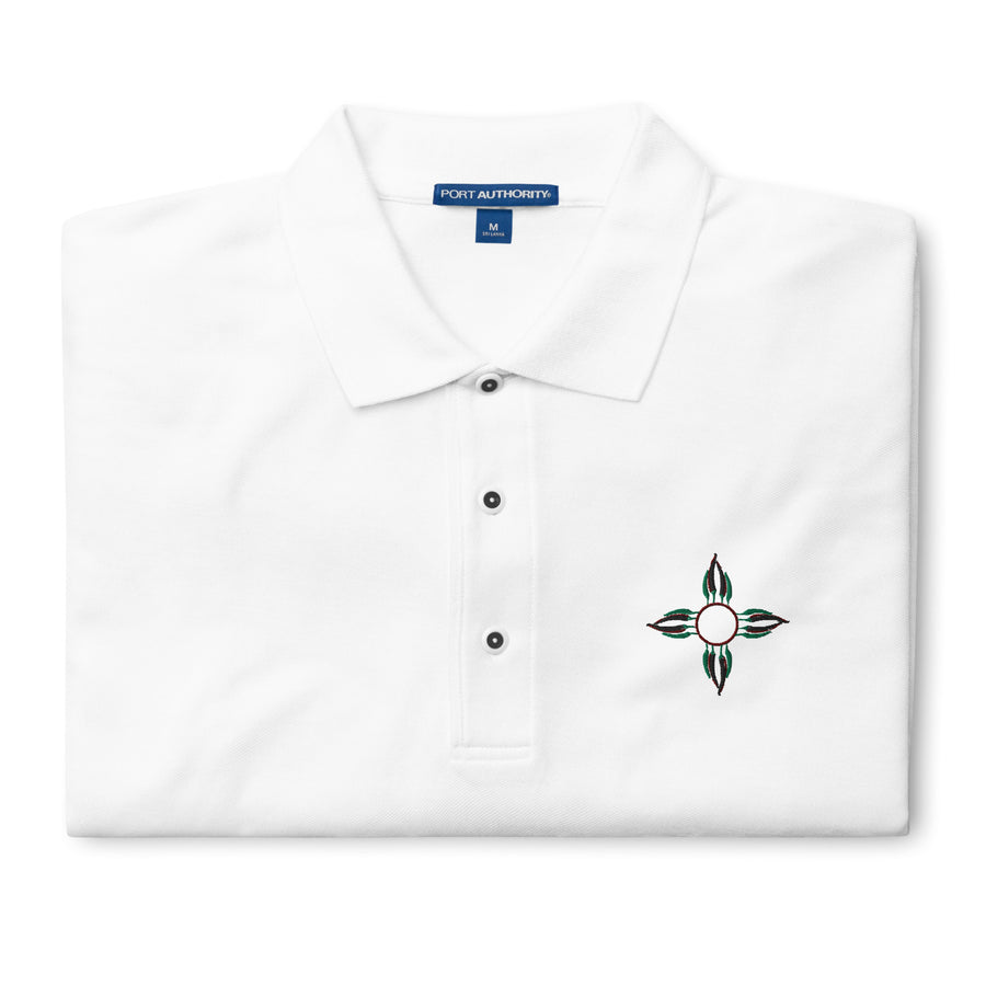 White Chile Zia premium polo, folded