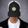 Get Roasted Trucker Cap — retro trucker hat in black and white, front view