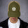 Get Roasted Trucker Cap — retro trucker hat in moss khaki, front view