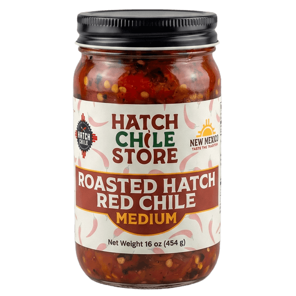 Roasted Hatch red chile, medium — 16 oz jar of New Mexico red chile