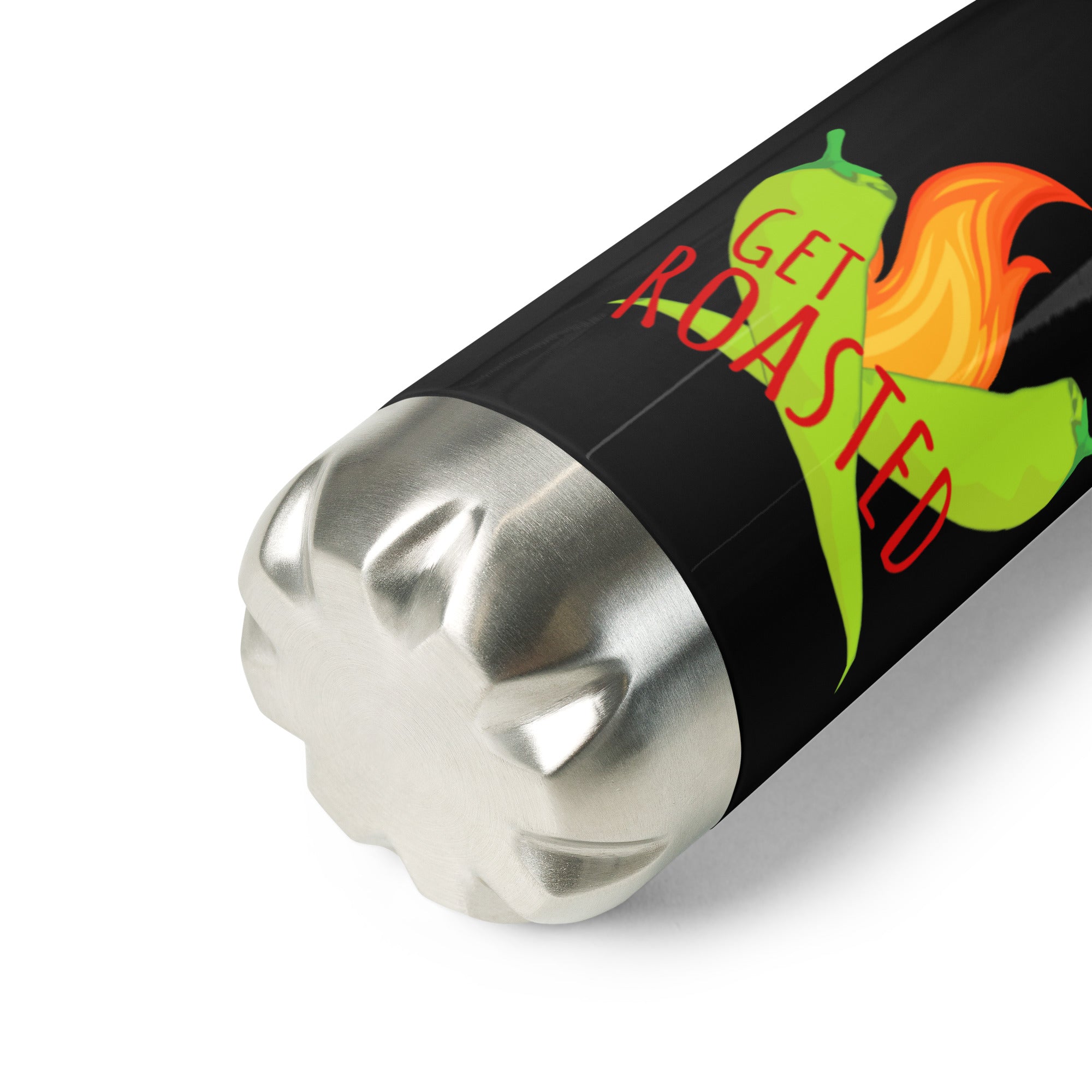 Black Stainless Steel Get Roasted Water Bottle - Hatch Chile Store