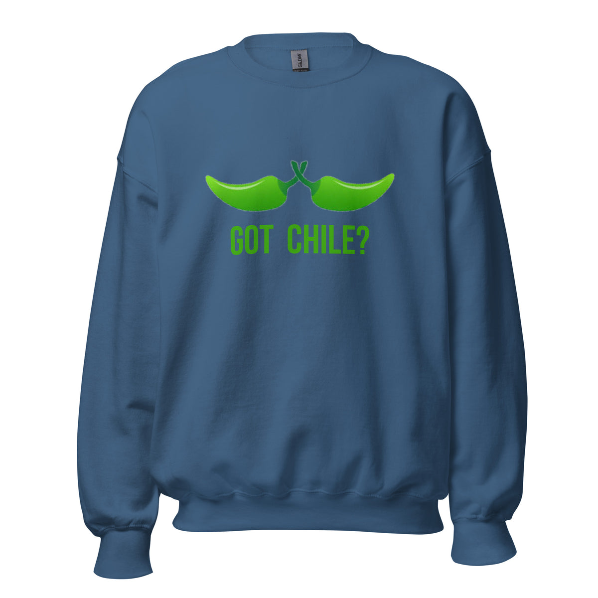 Got Chile? Sweatshirt — crew neck sweatshirt in indigo blue, front view