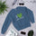 I Love Hatch Chile Sweatshirt — crew neck sweatshirt in indigo blue, front view