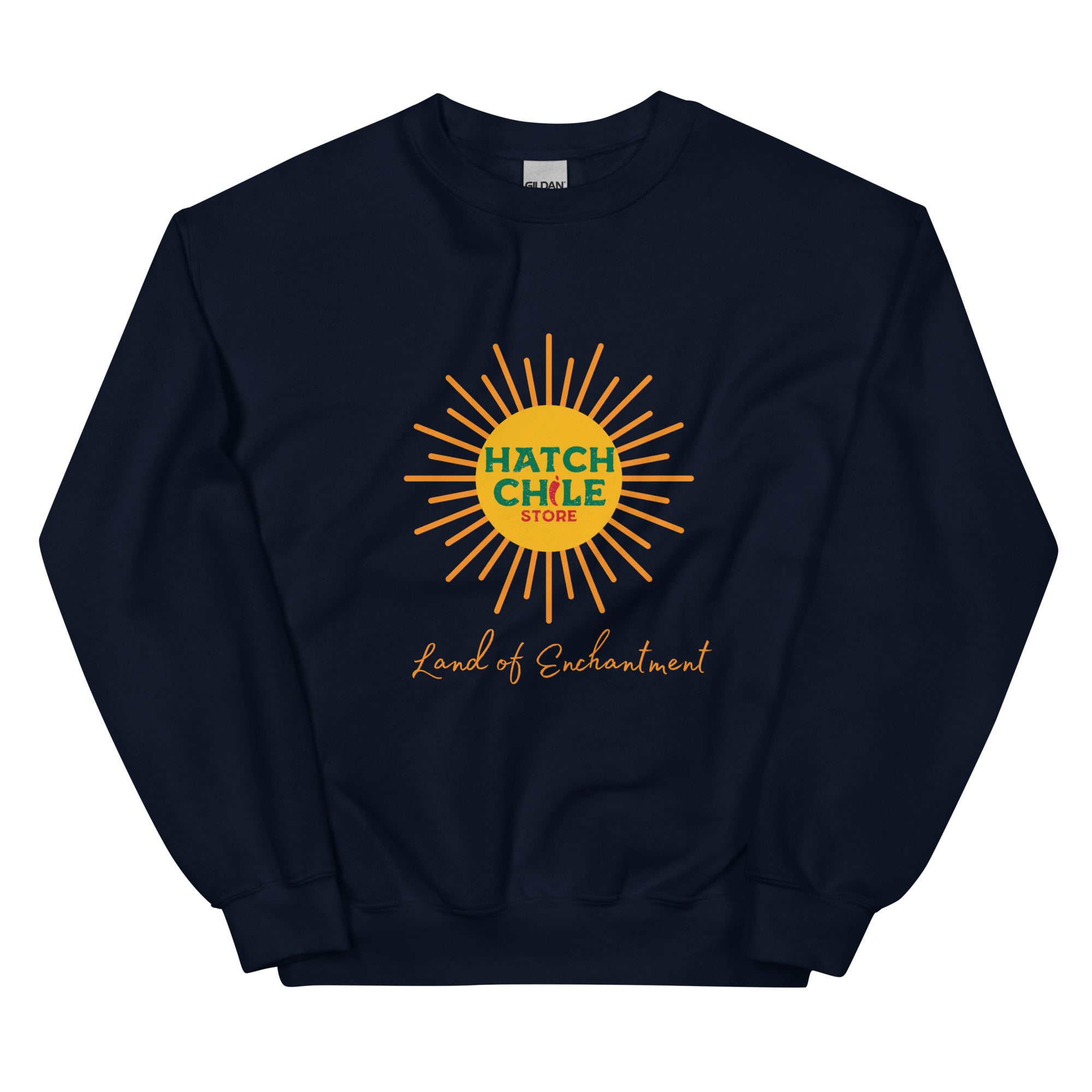 Navy Blue Land of Enchantment Sweatshirt - Hatch Green Chile Store