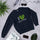 I Love Hatch Chile Sweatshirt — crew neck sweatshirt in navy, front view
