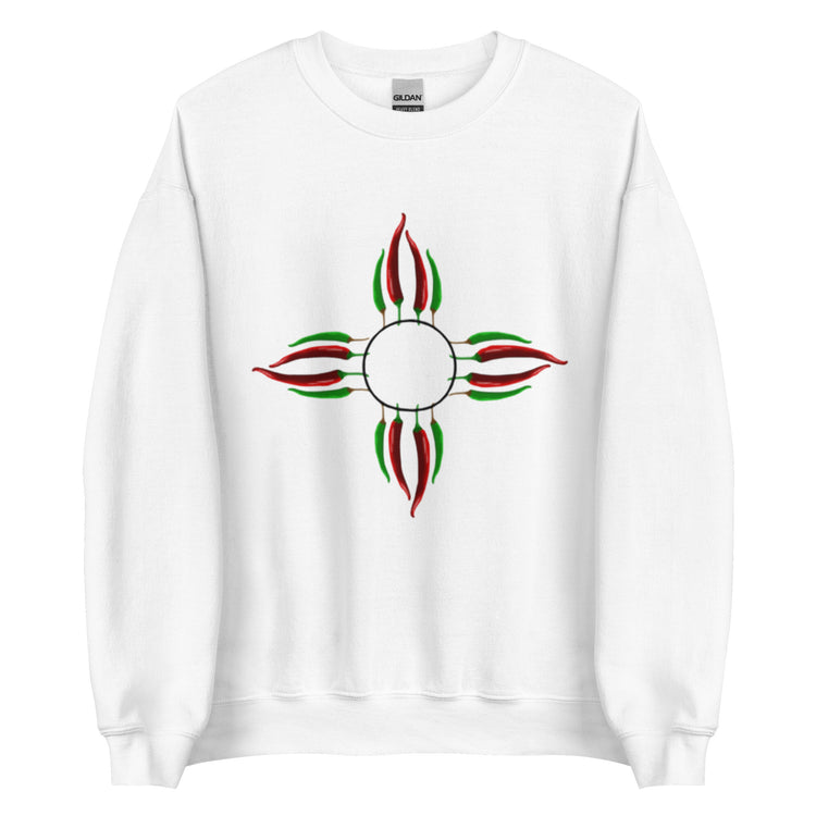 Chile Zia Sweatshirt - White - Hatch Green Chile Store