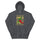 Red & Green Hoodie — unisex hoodie in dark heather, front view
