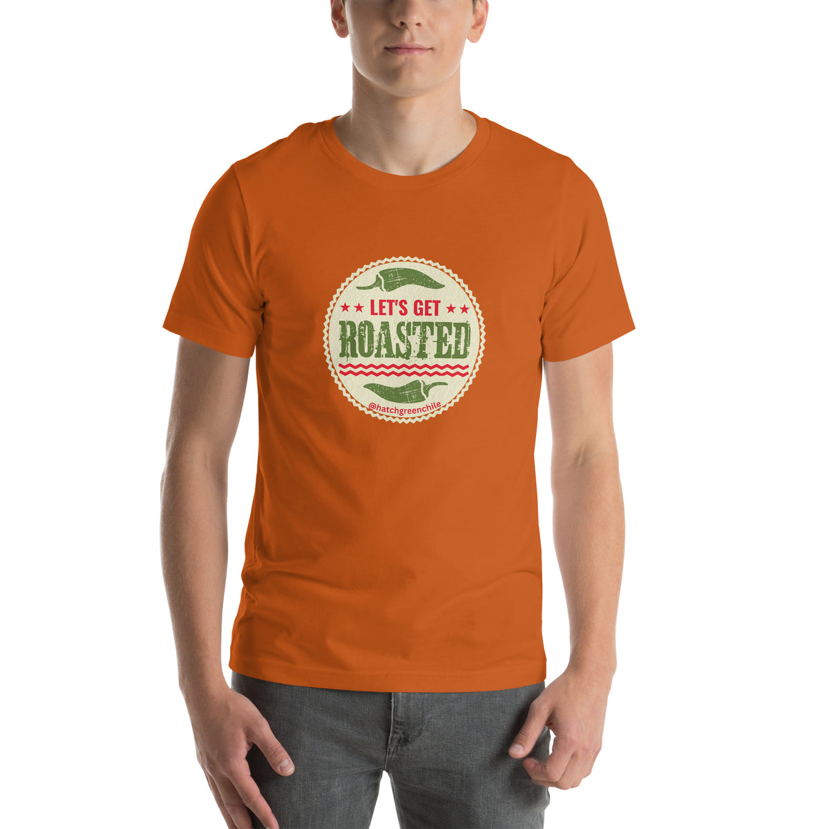 Get Roasted T-Shirt — unisex t-shirt in autumn, front view
