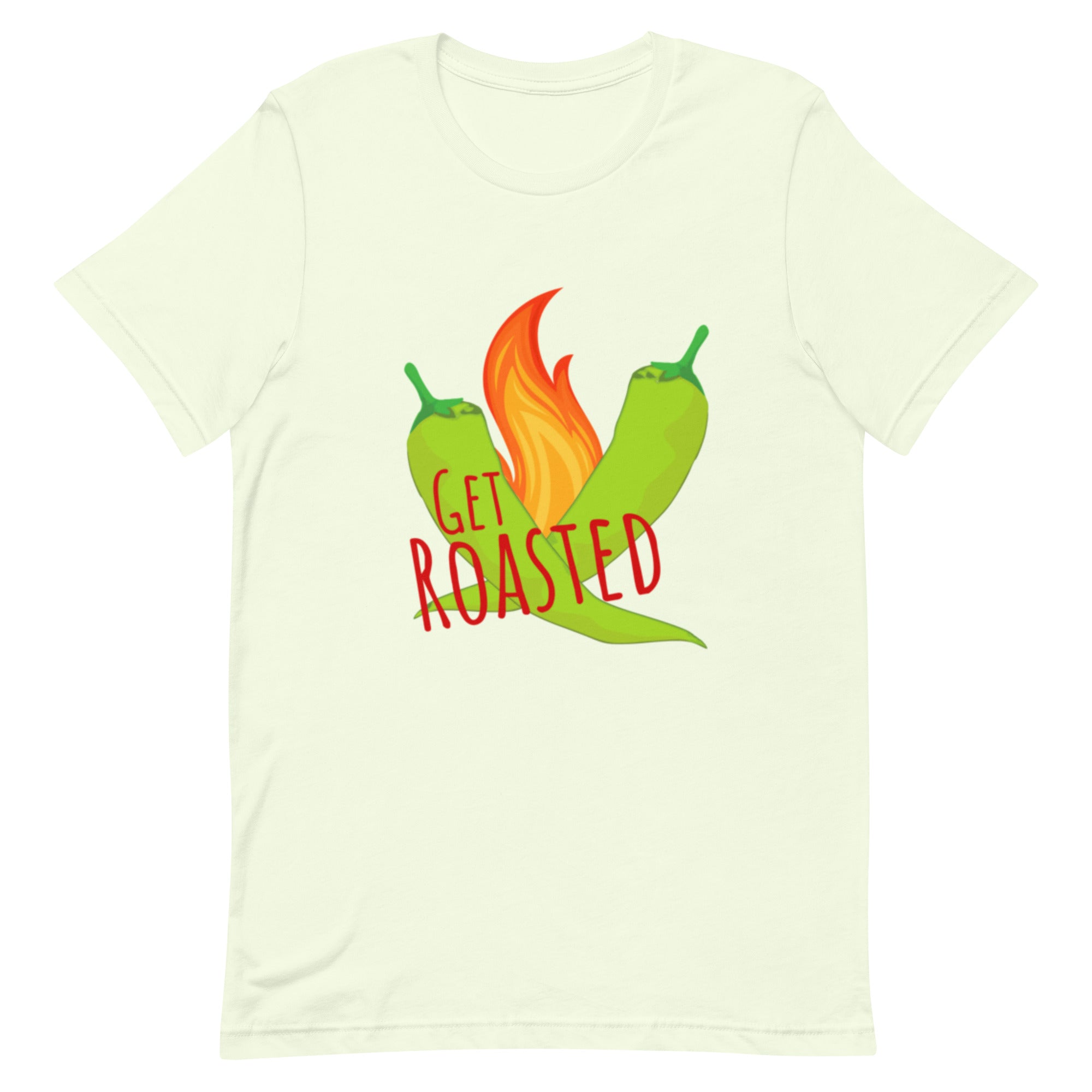 White Get Roasted Shirt - Hatch Green Chile Store