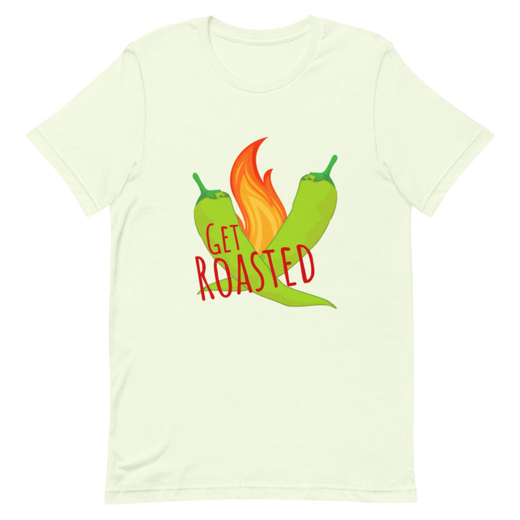 White Get Roasted Shirt - Hatch Green Chile Store