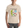PSA t-shirt in beige with cartoon chile design, worn by a model