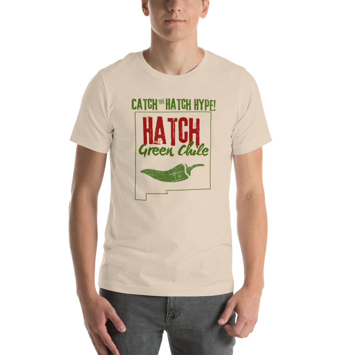 Catch The Hype T-Shirt — unisex t-shirt in soft cream, front view