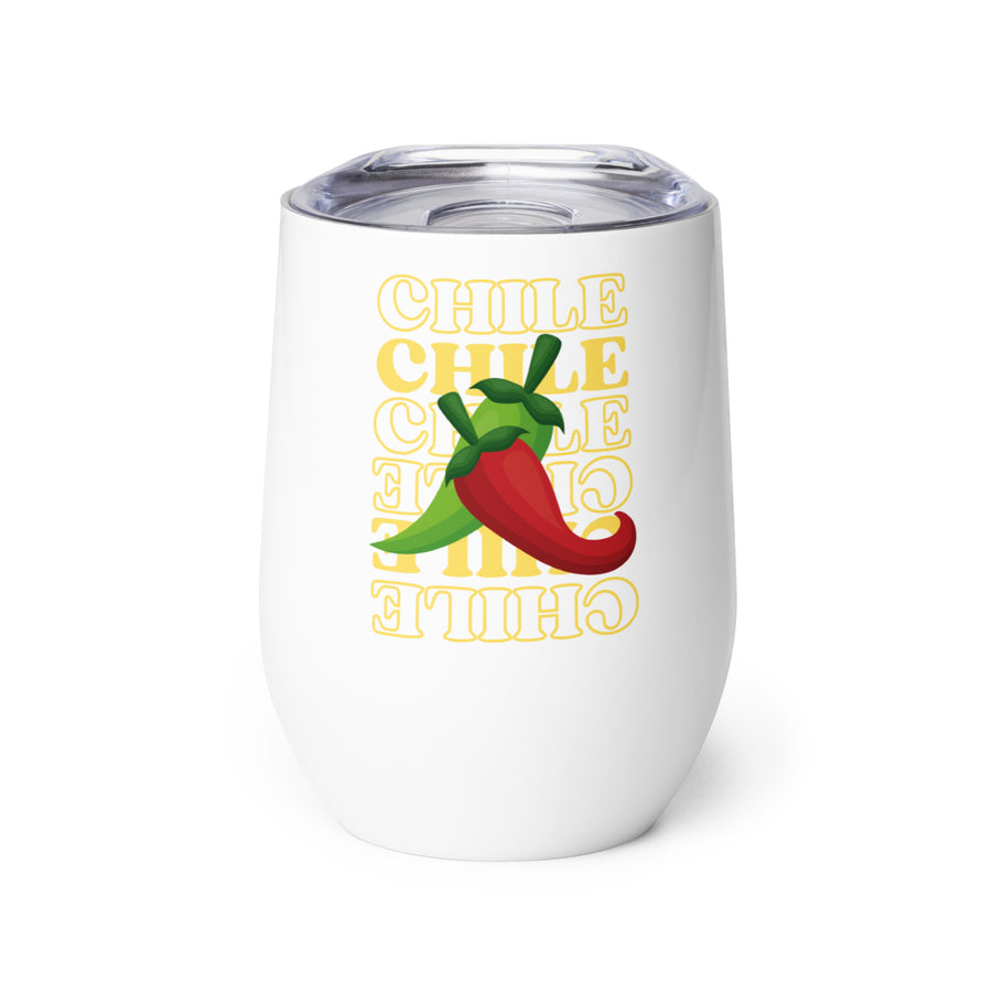Red & Green Wine tumbler — wine tumbler in white, front view