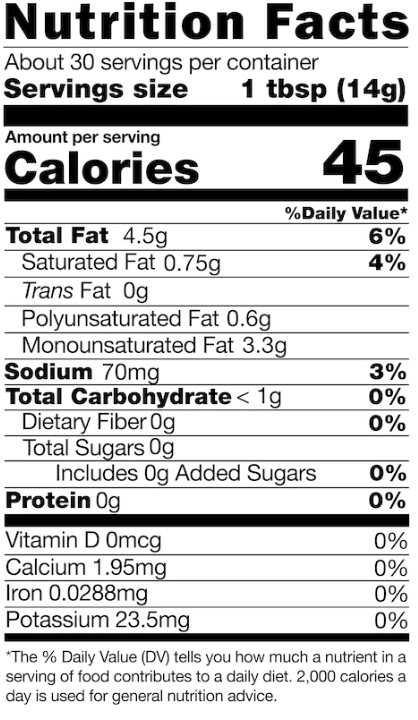 Nutrition Fact Hatch Jalapeño Salsa Verde - Hatch Green Chile Store