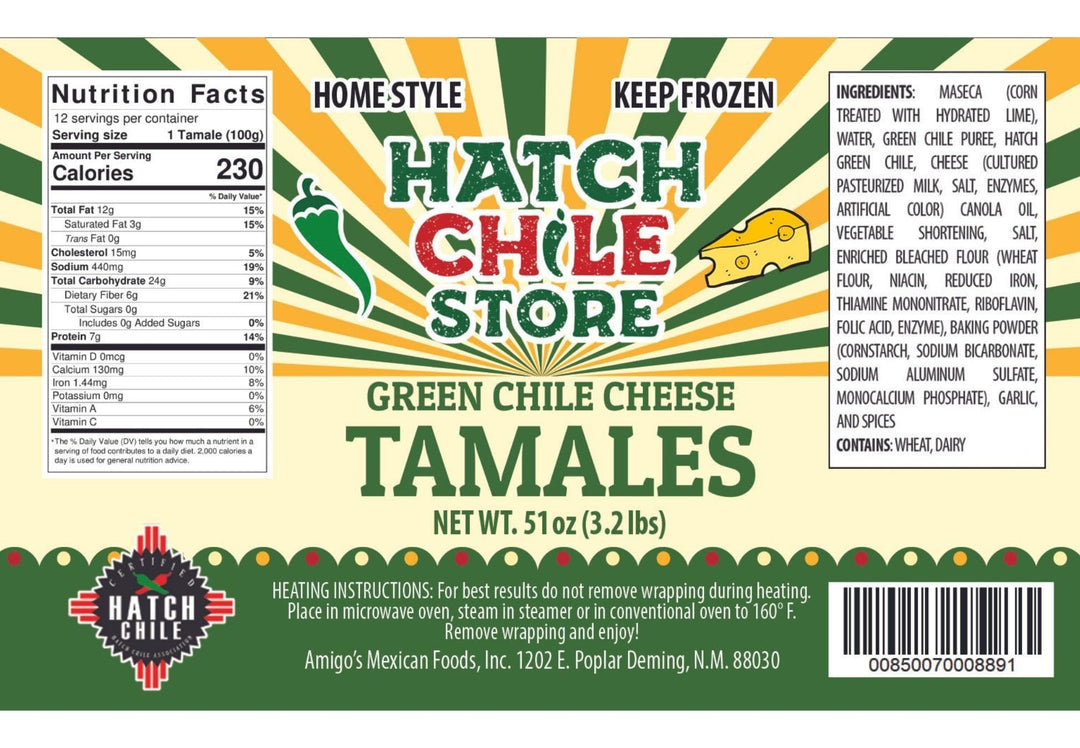 Hatch Green Chile Cheese Tamales - HGCS