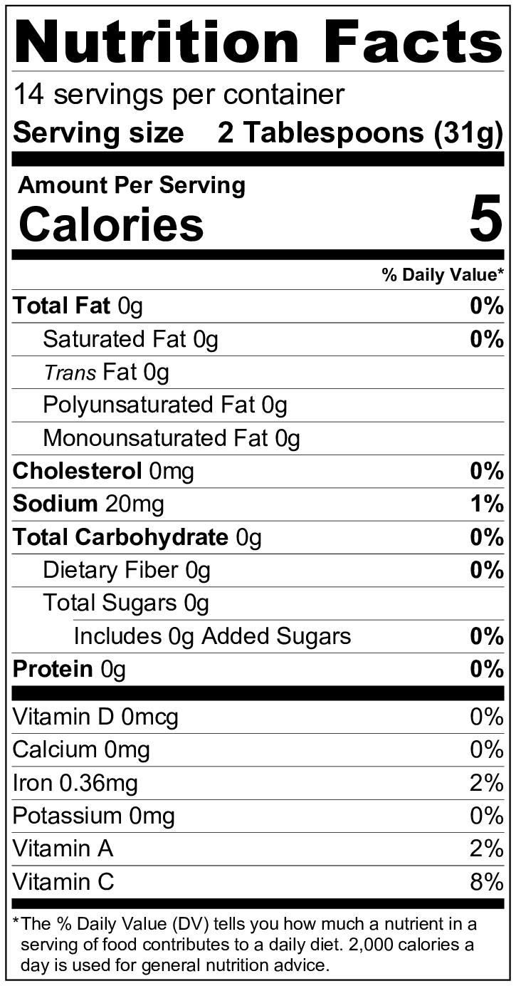 NutritionLabel Aztec Pueblo