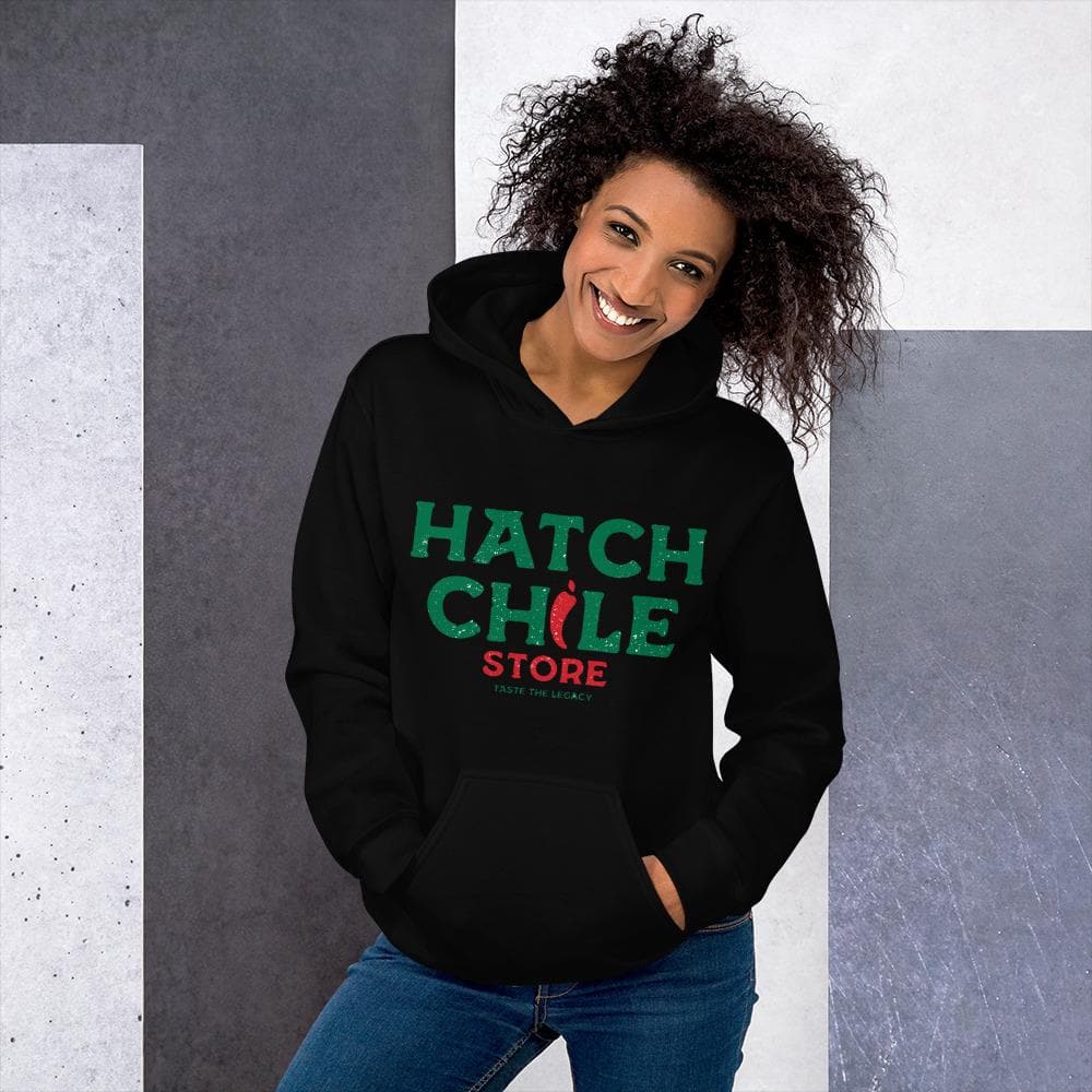 Black Hatch Chile Store Hoodie - Hatch Green Chile Store