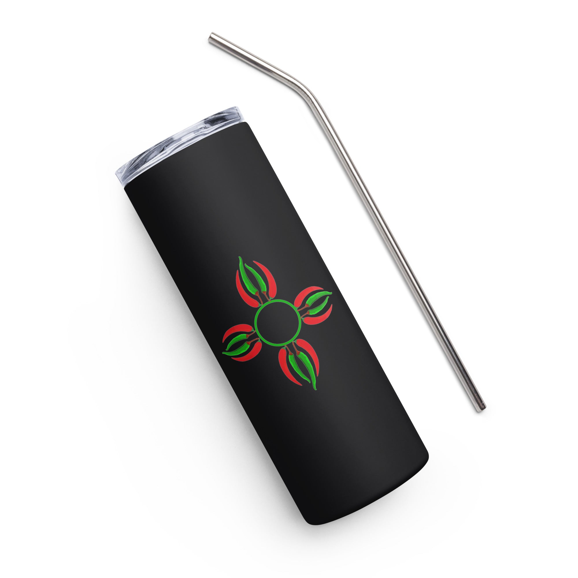 Chile Zia Stainless Steel Tumbler - Black - Hatch Green Chile Store