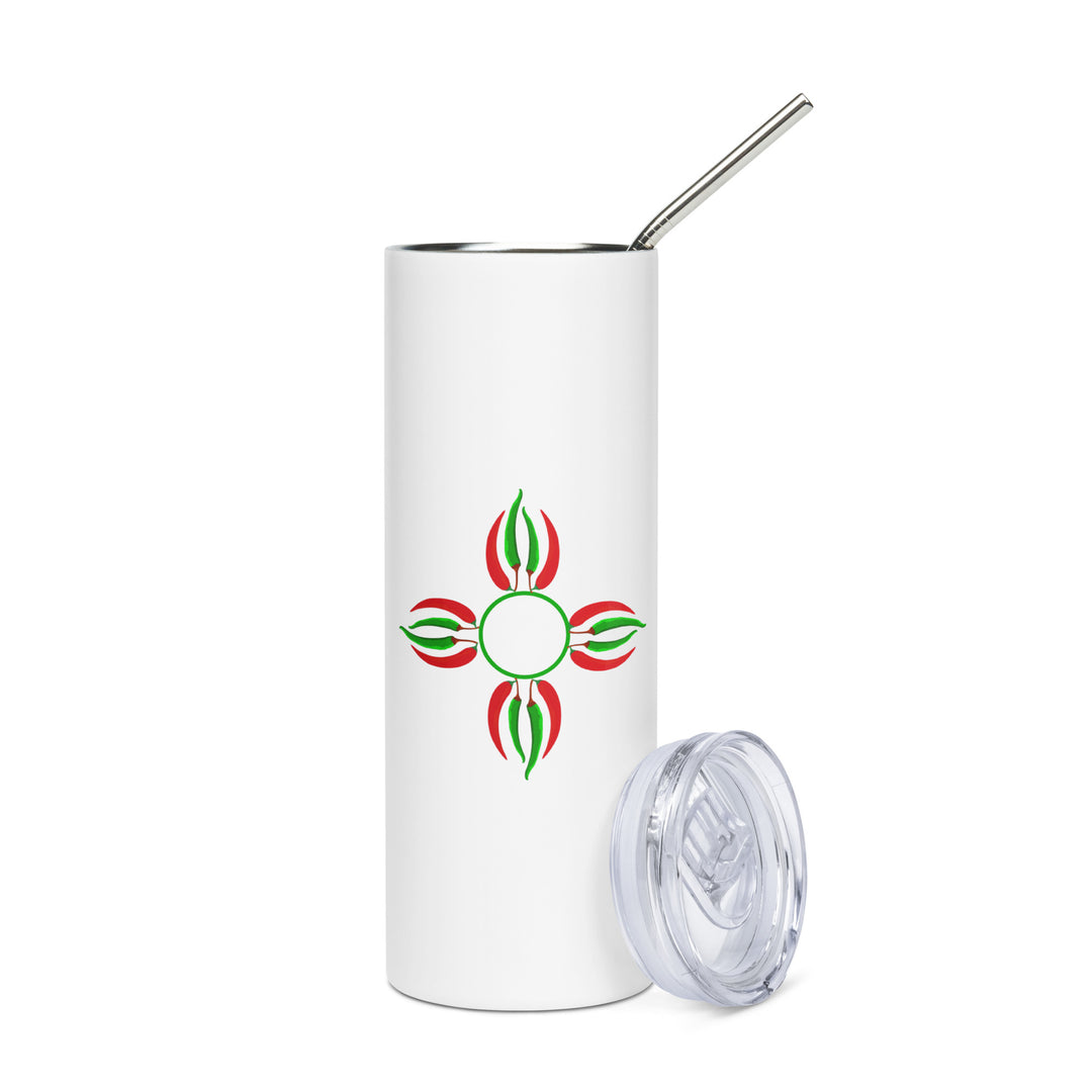 Chile Zia Stainless Steel Tumbler - White - Hatch Green Chile Store