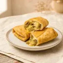Hatch green chile chimichangas on a plate