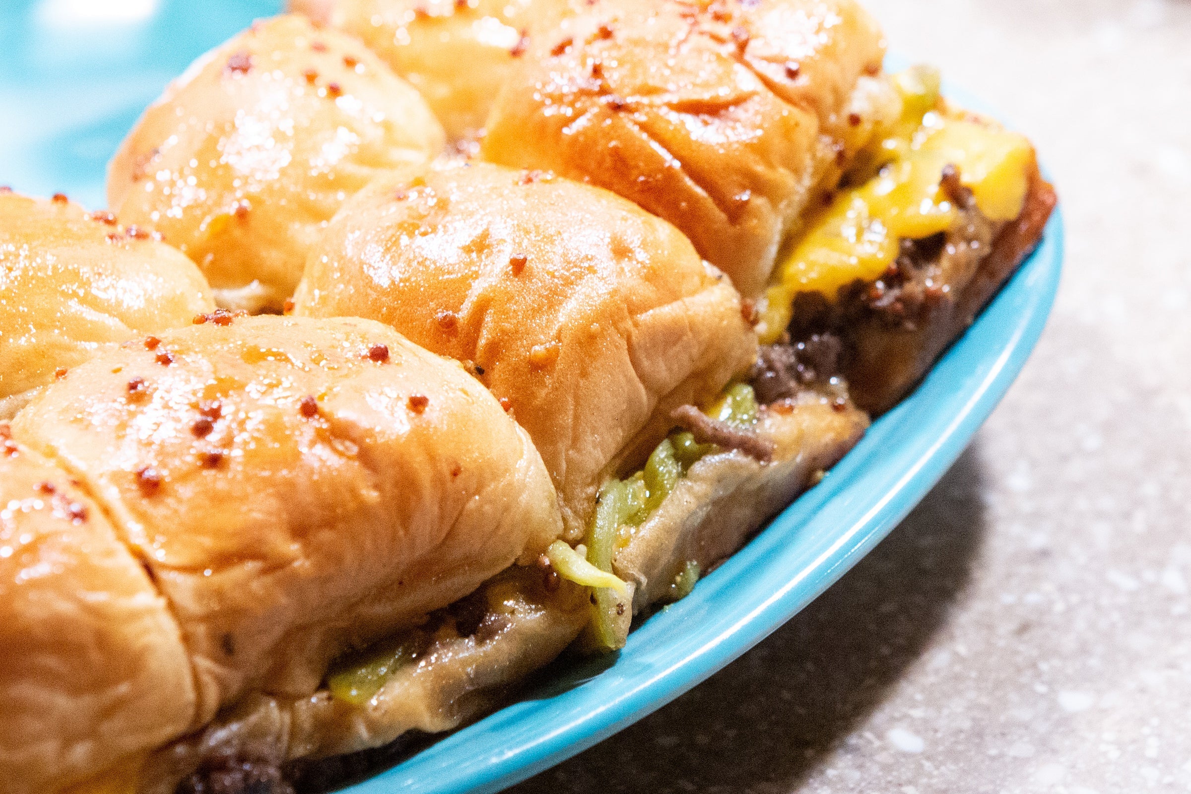 Hatch Green Chile Cheeseburger Sliders