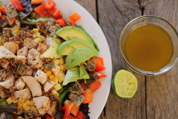 Southwestern Salad & Pecan Encrusted Hatch Green Chile