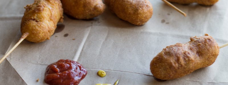 Mini Green Chile Corn Dogs